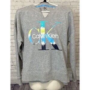Calvin Klein Sweatshirt Women's Size M Color Gray Graphic Sweatshirt